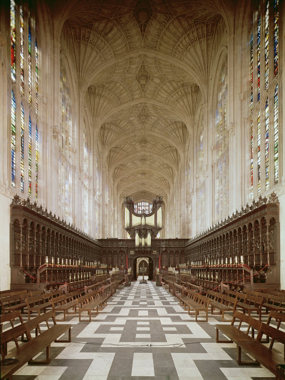 Interiör av Kings College Chapel, Cambridge 1446-1515 foto av Unbekannt Unbekannt