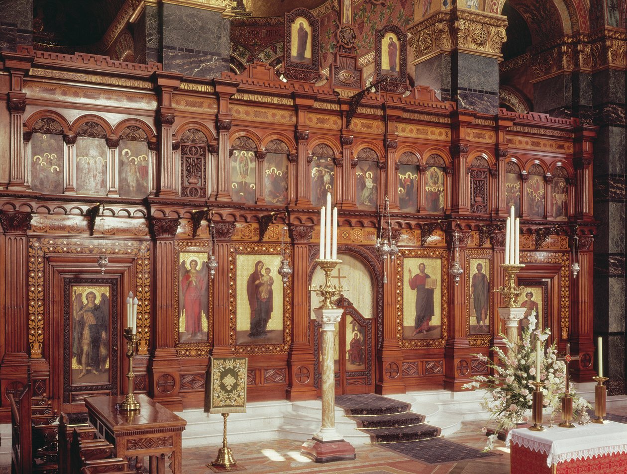 Interiörvy, Cathedral of the Divine Wisdom, Moscow Road, London foto av Unbekannt Unbekannt