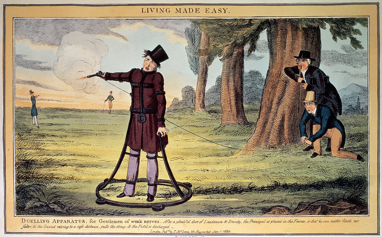 Living Made Easy; duellapparat för herrar med svaga nerver, tryckt av J. Netherclift och publicerat av T. McLean, 1830 (tryck) av Unbekannt Unbekannt