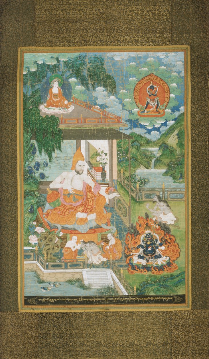 Maker okänd, kinesisk -tibetansk - Acarya Bhavaviveka konverterar en icke -troende till buddhismen av Unbekannt Unbekannt