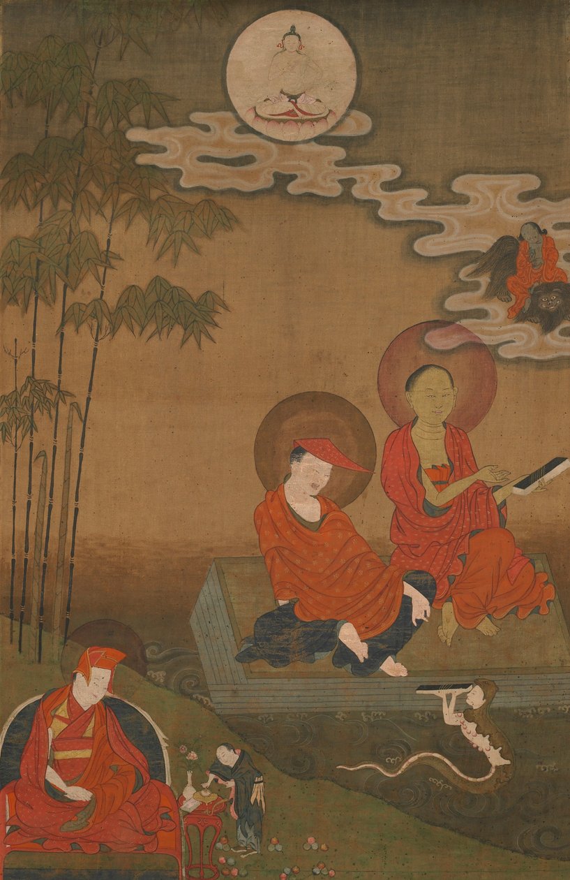 Nagarjuna och Aryadeva som Two Great Indian Buddhist Scholastics av Unbekannt Unbekannt