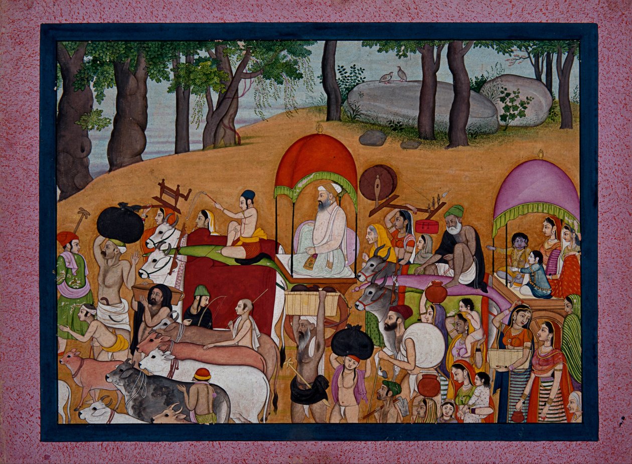 Nanda och andra koherdar flyttar till Vrindavana Baserat på historien om Bhagavata - Purana av Unbekannt Unbekannt