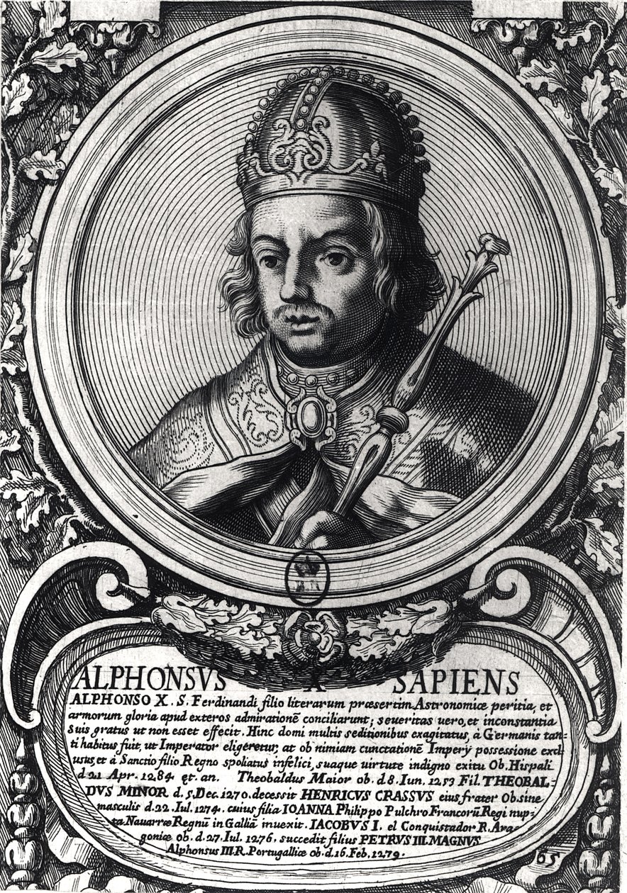 Porträtt av Alfonso X (1221-84) "den vise" av Unbekannt Unbekannt