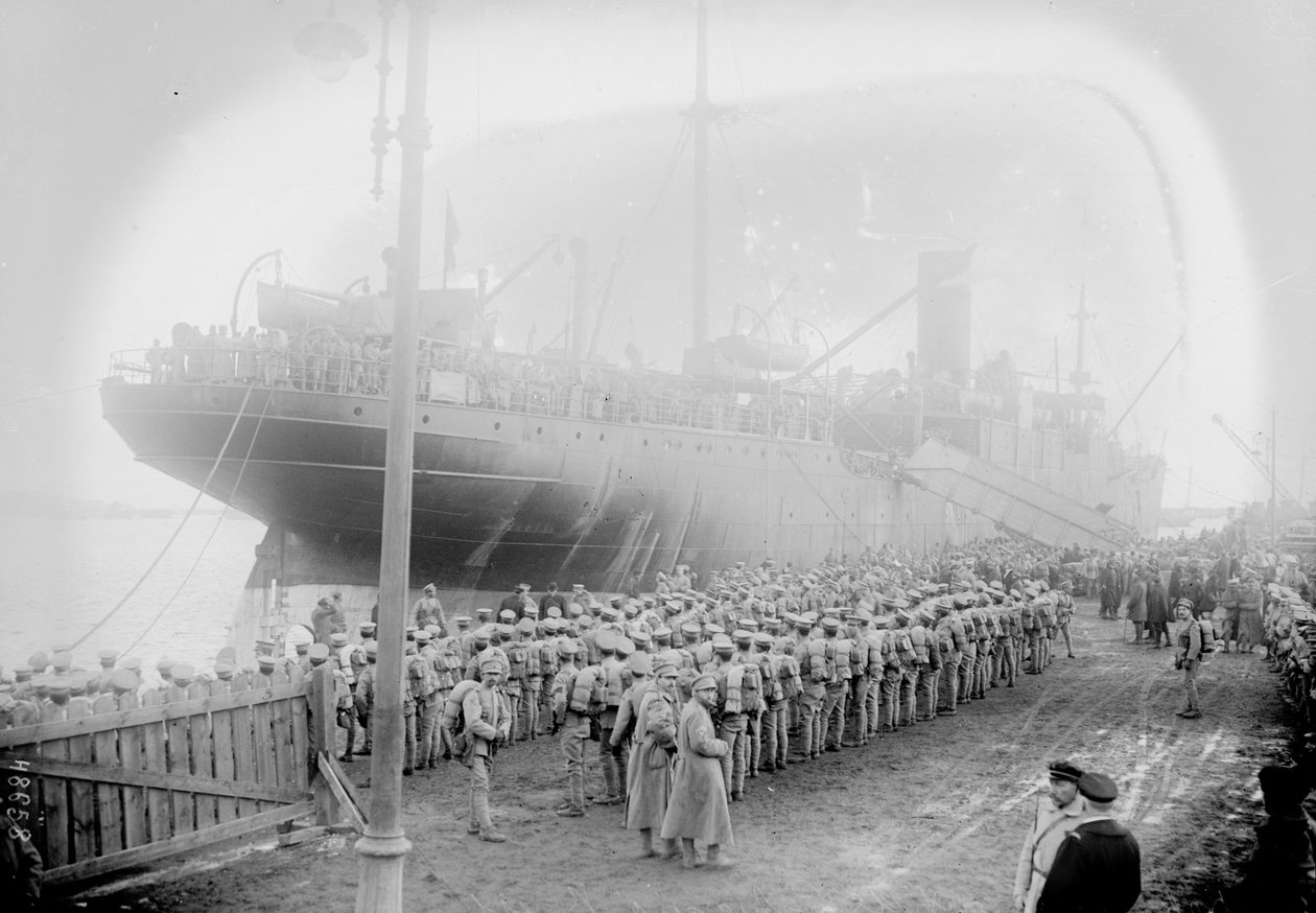 Portugisiska trupper går i land i Brest, 1917 av Unbekannt Unbekannt