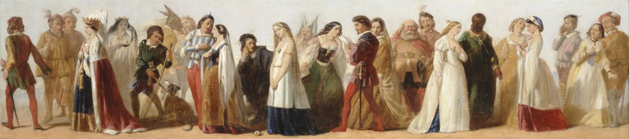 Procession av karaktärer från Shakespeares uppspelningar av Unbekannt Unbekannt