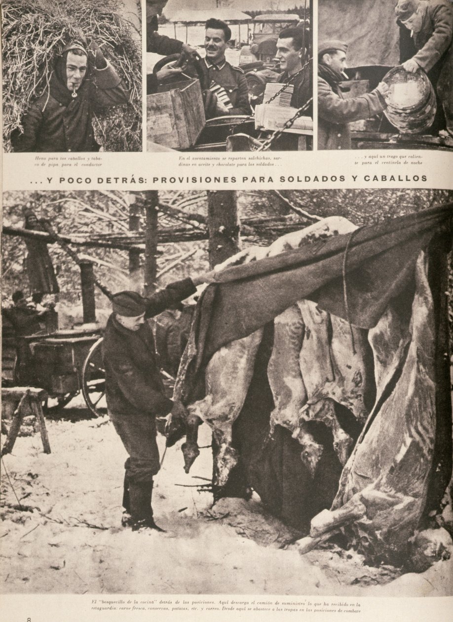 Proviant för soldater och trupper på östfronten, från "Signal" Magazine, nummer 4, andra upplagan av februari 1942 av Unbekannt Unbekannt