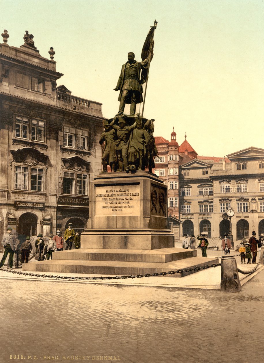 Radetzky Memorial i Prag, ca 1890 (färgvykort) av Unbekannt Unbekannt