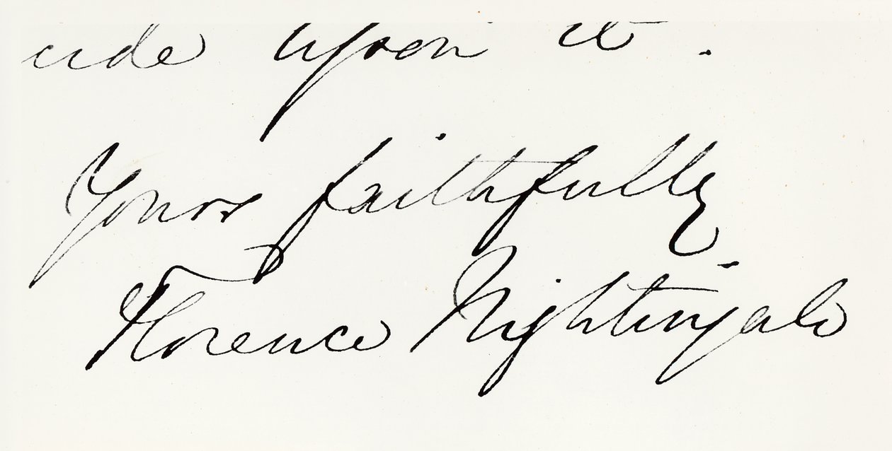 Signatur av Florence Nightingale (1820-1910) (penna på papper) av Unbekannt Unbekannt