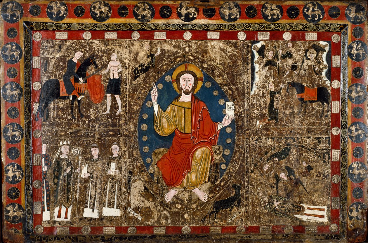 Spanska - Altar Frontal with Christ in Majesty and the Life of Saint Martin av Unbekannt Unbekannt