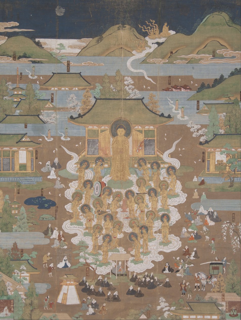 Taima Temple Mandala: Amida välkomnar Chûjôhime till västra paradiset av Unbekannt Unbekannt