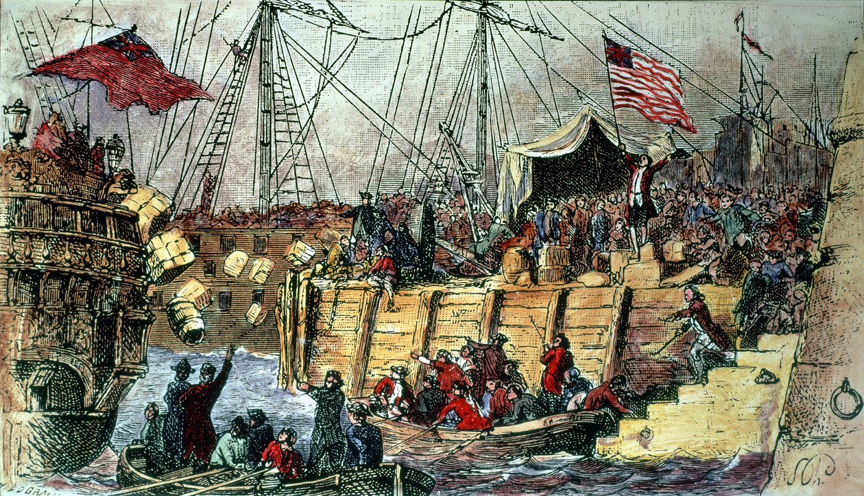 The Boston Tea Party, 16 december 1773 av Unbekannt Unbekannt