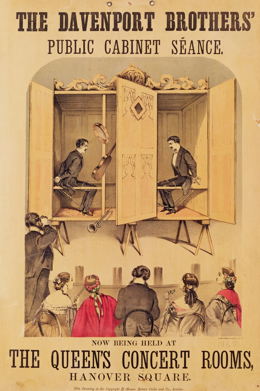 Bröderna Davenport, affisch för Seance, 1865 av Unbekannt Unbekannt