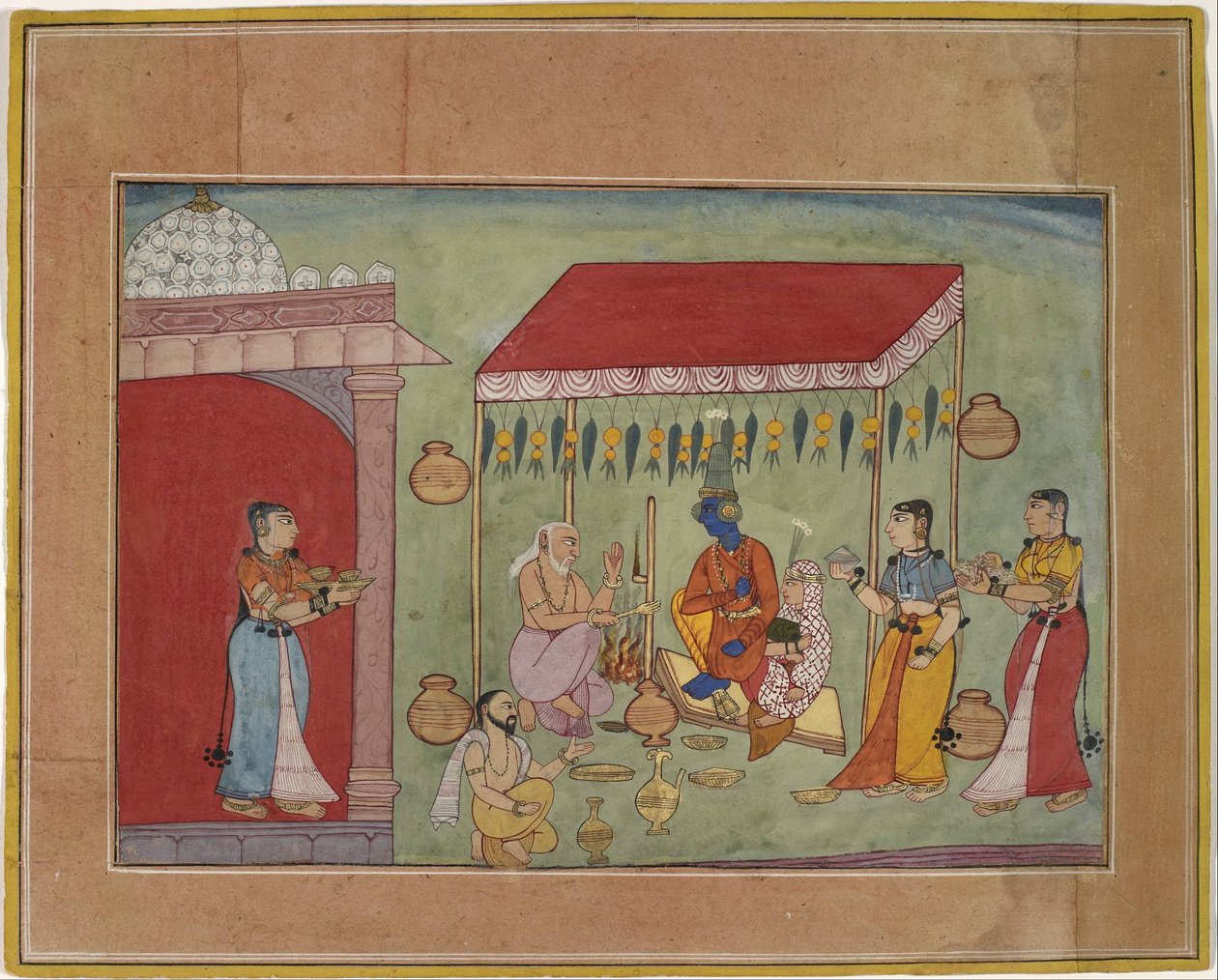 Krishnas och Rukminis äktenskap av Unbekannt Unbekannt