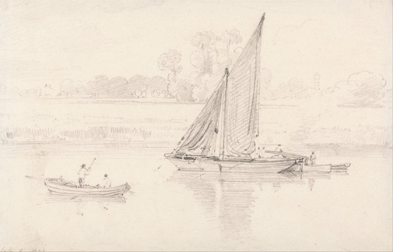 Themsen i Kew, 9 februari 1806 av Unbekannt Unbekannt