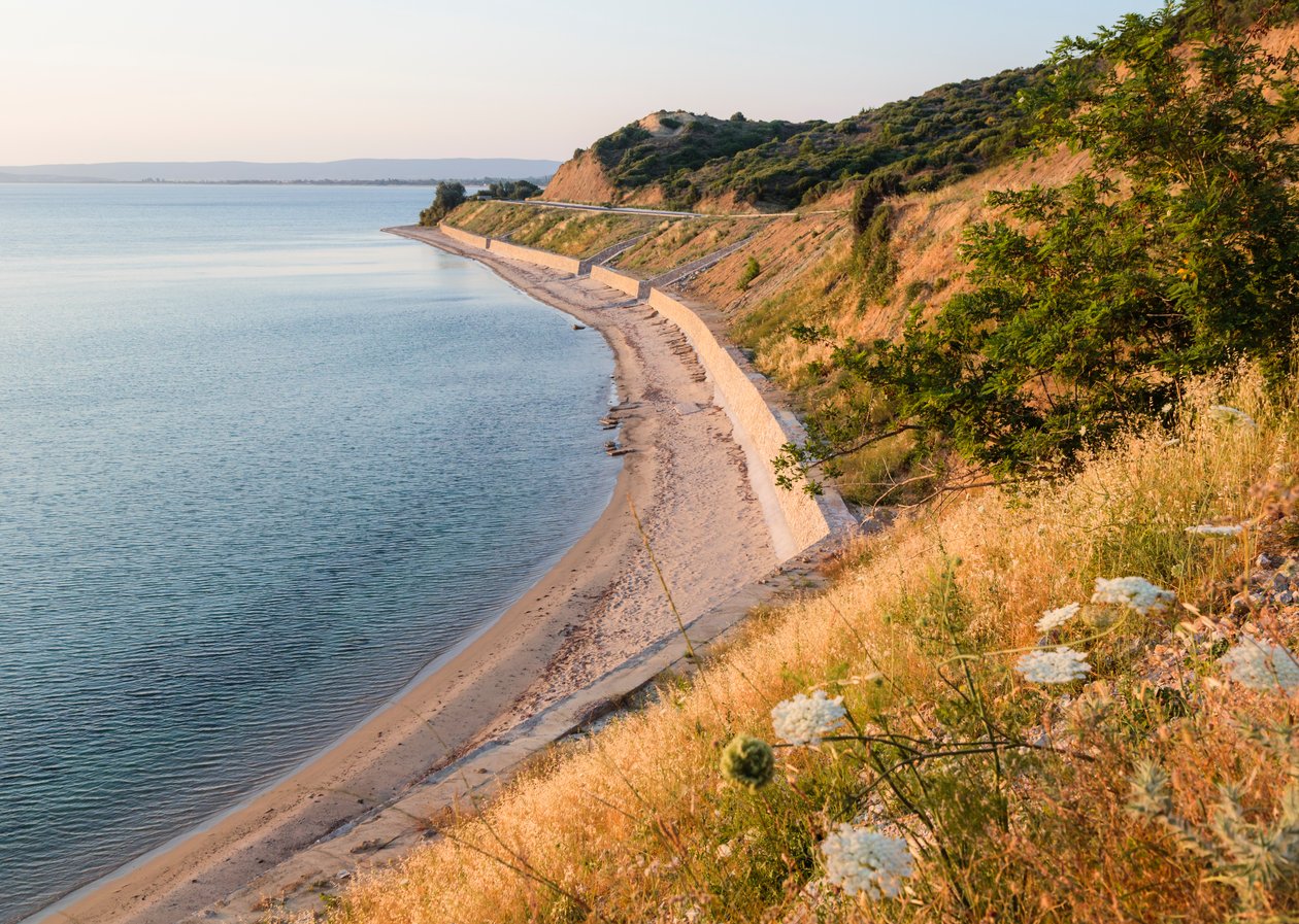 Stranden vid Anzac Cove, med utsikt mot norr av Unbekannt Unbekannt