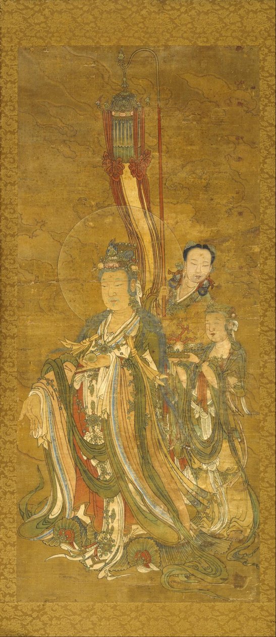 Okänd kineser - Bodhisattva med skötare av Unbekannt Unbekannt