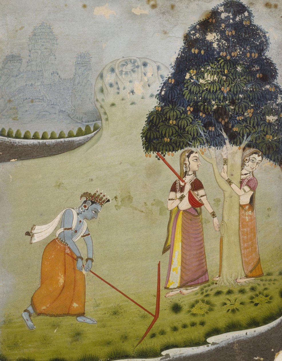 Okänd indian - Balaram Drawing Water för Krishna av Unbekannt Unbekannt