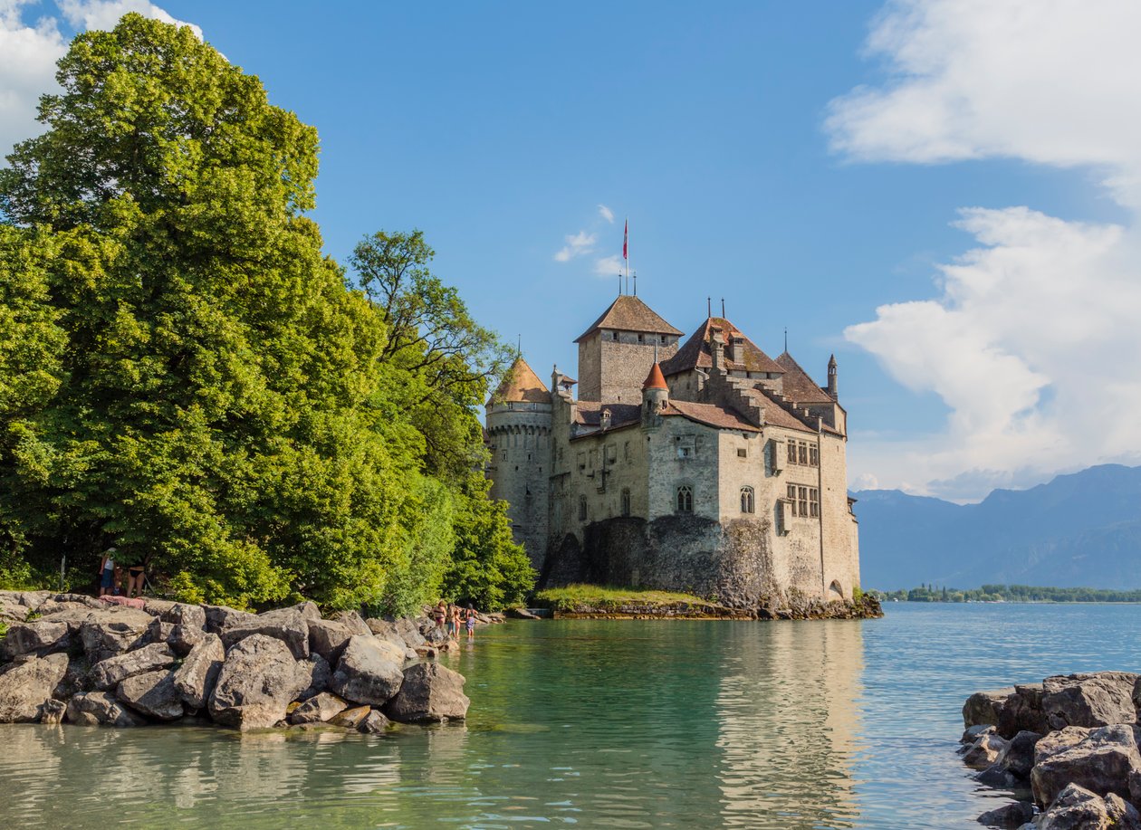 Veytaux, Schweiz. Chateau de Chillon. av Unbekannt Unbekannt