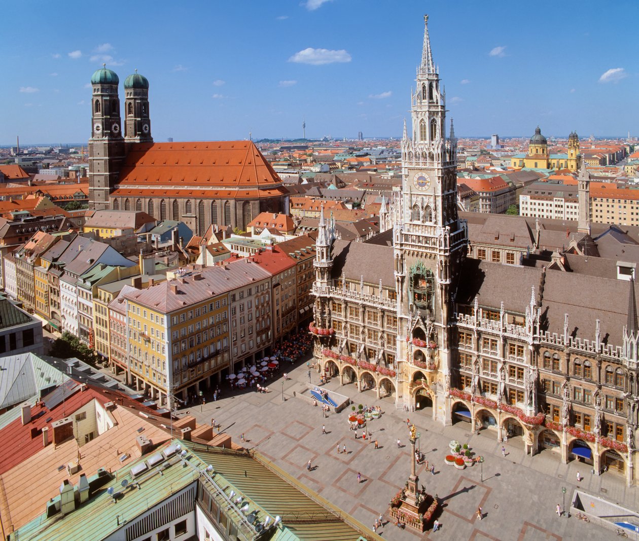 Utsikt över Marienplatz av Unbekannt Unbekannt