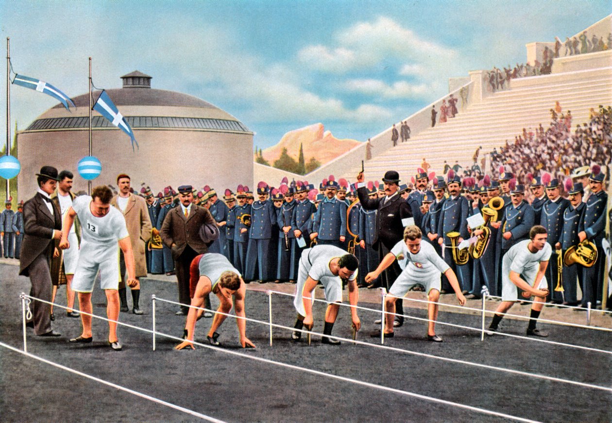 100 meter sprintlopp vid de olympiska spelen, Aten, 1896, 1936 av Unbekannt