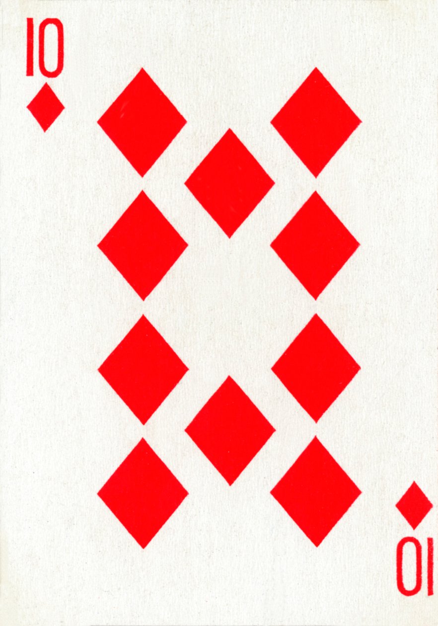 10 diamanter från en kortlek med Goodall & Son Ltd. spelkort, c1940 av Unbekannt