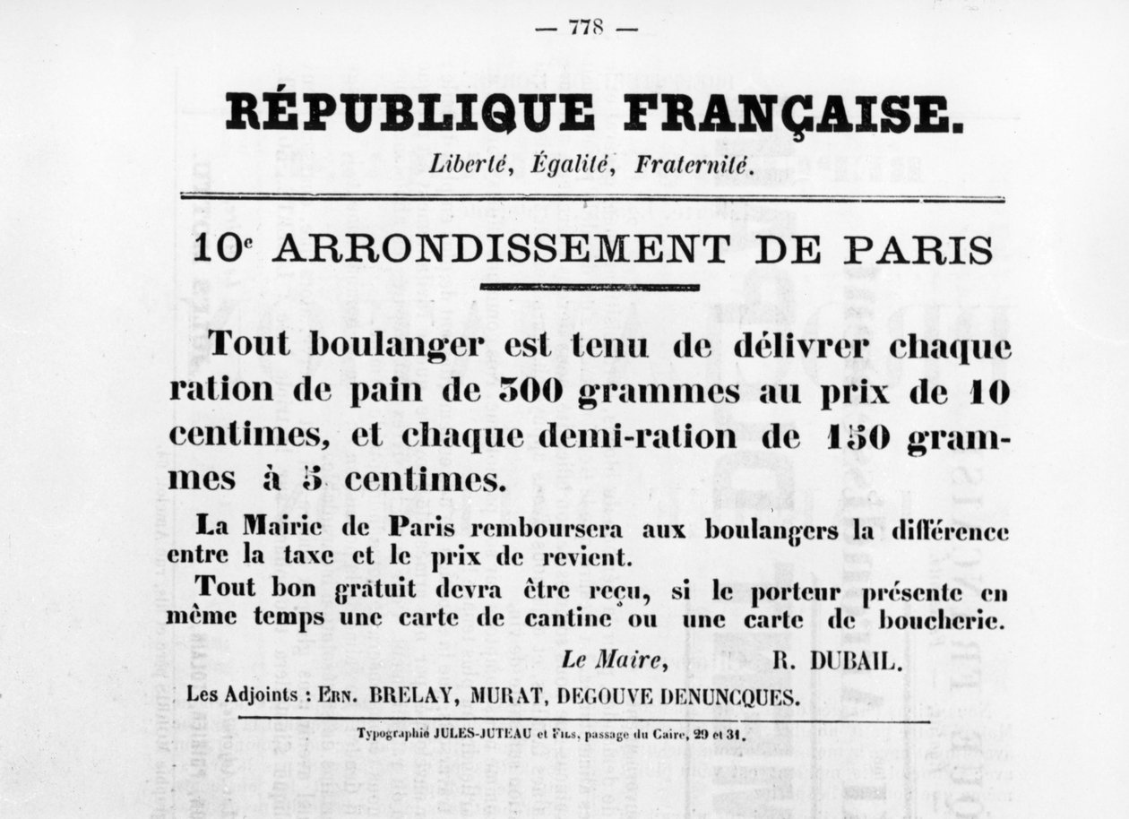 10:e arrondissement de Paris, från franska politiska affischer från Pariskommunen, maj 1871 av Unbekannt