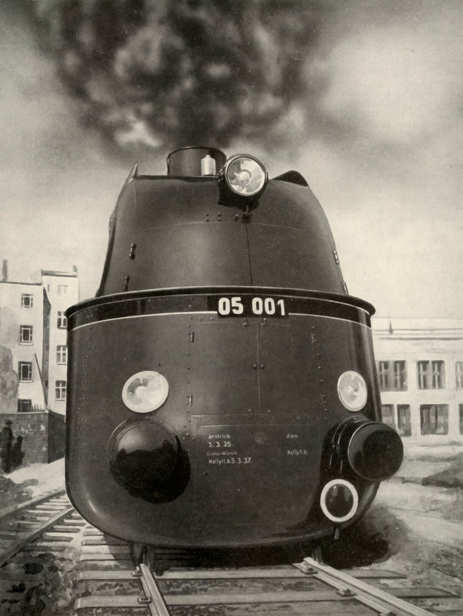 119 Miles per Hour uppnåddes på en provkörning av detta nya tyska strömlinjeformade lokomotiv, 1935-36. av Unbekannt