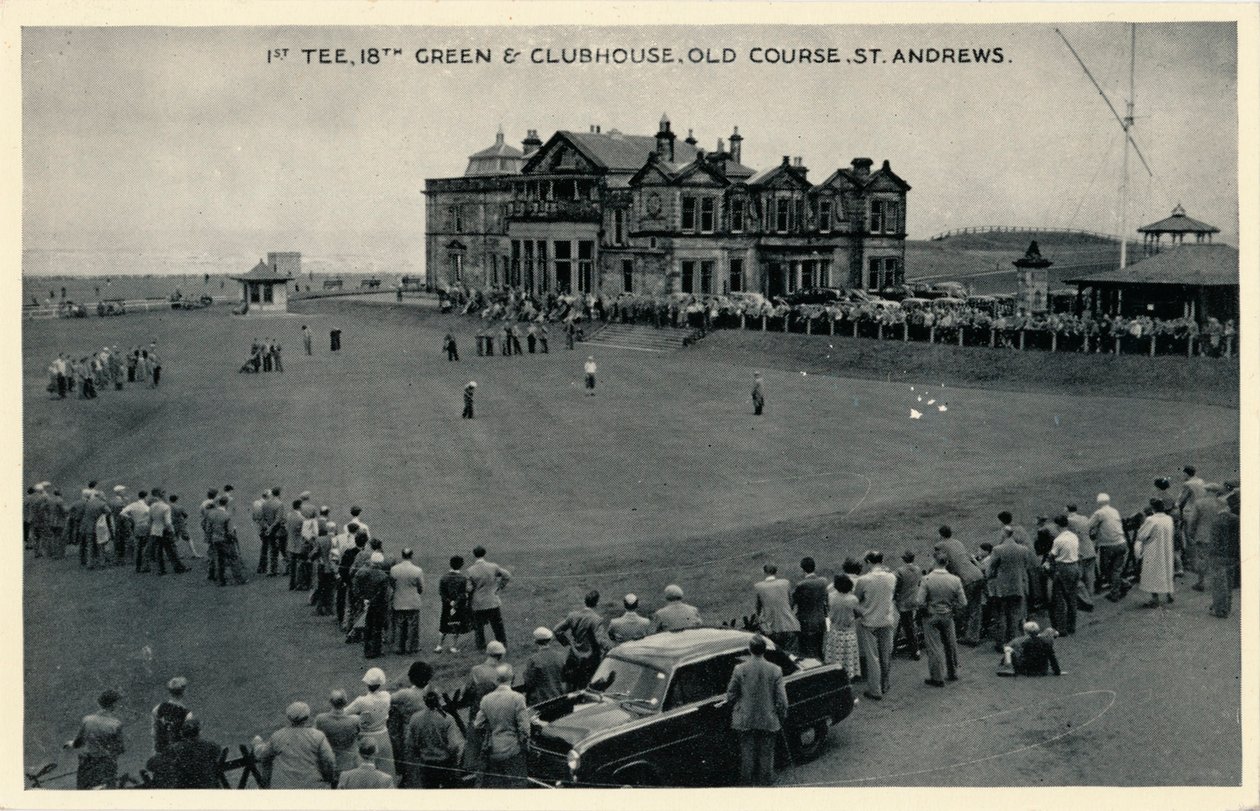 1st Tee, 18th Green & Clubhouse, Old Course, St. Andrews, c1955 av Unbekannt