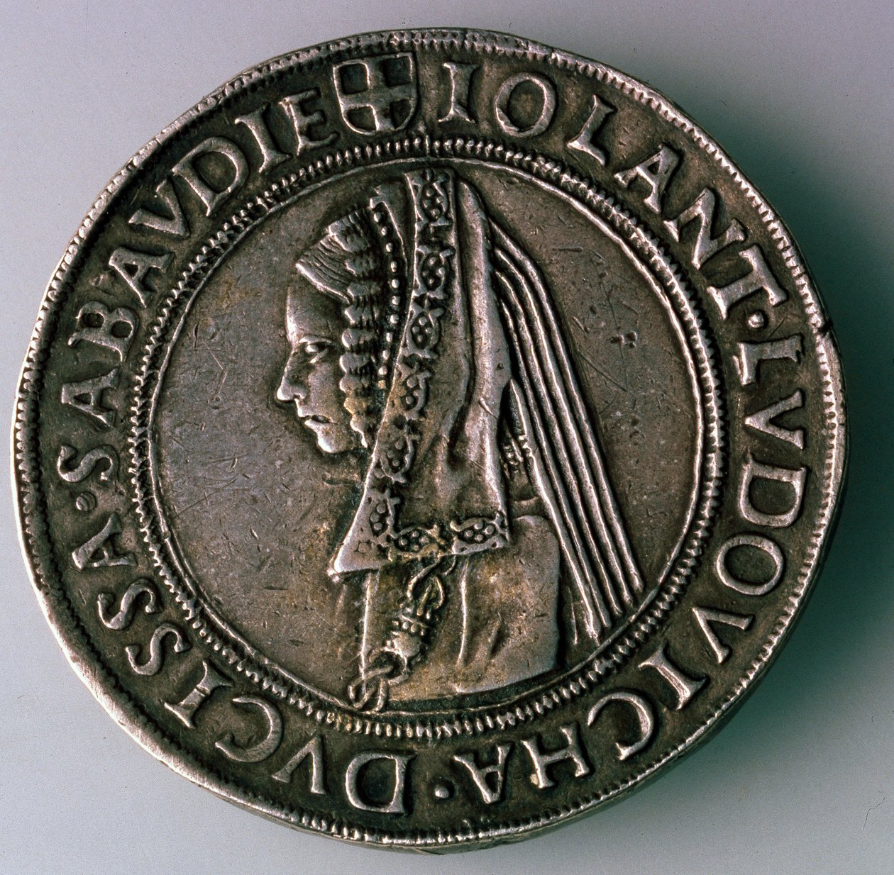 4-Teston. Duchy Savoy, Italien, omvänd: Iolanta Ludovica, hertiginna av Savoyen, 1497-1504 av Unbekannt