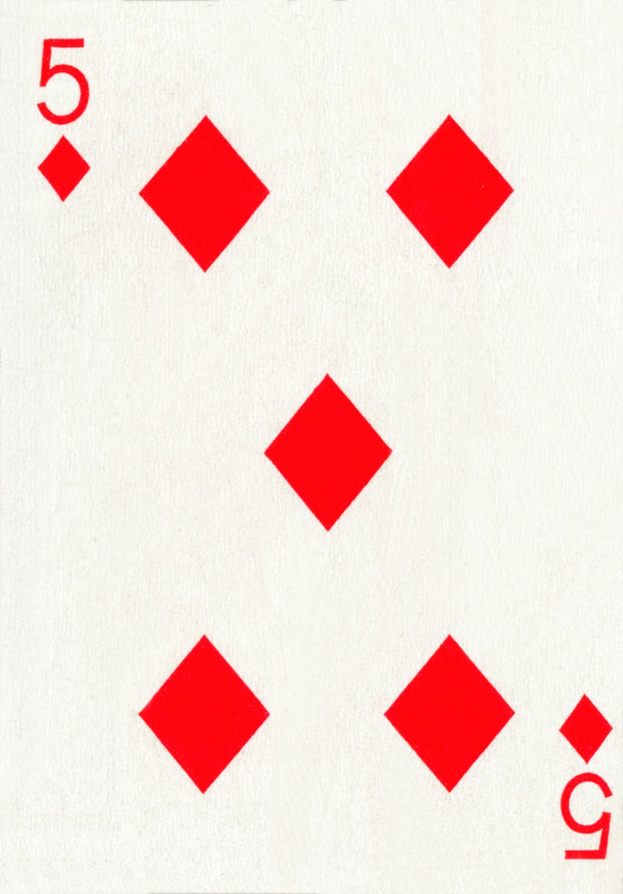 5 av diamanter från en kortlek med Goodall & Son Ltd. spelkort, c1940 av Unbekannt
