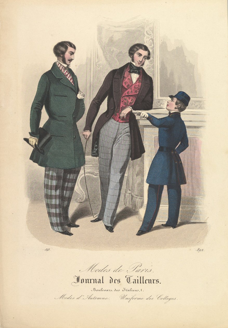 892 från Modes de Paris, Journal des Tailleurs, 1848. av Unbekannt