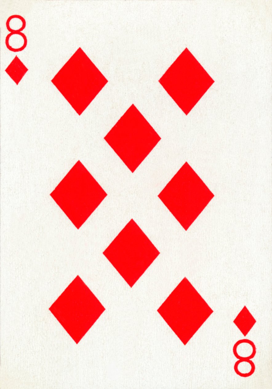 8 av diamanter från en kortlek med Goodall & Son Ltd. spelkort, c1940 av Unbekannt