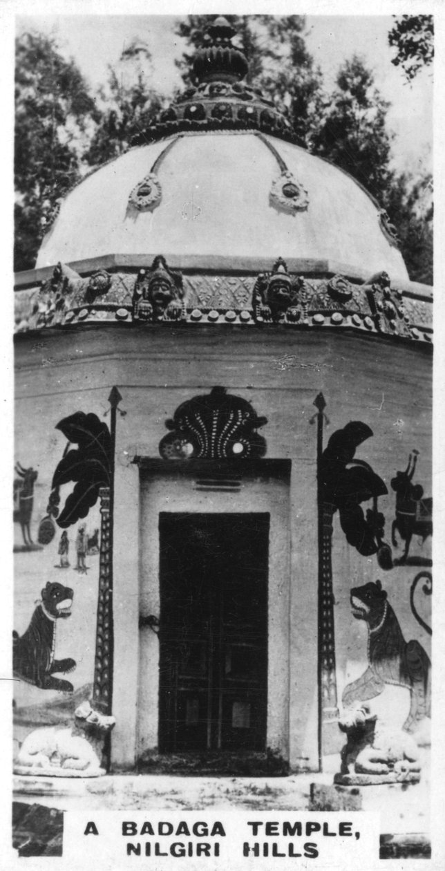 Ett Badaga-tempel, Nilgiri Hills, Indien, c1925 av Unbekannt