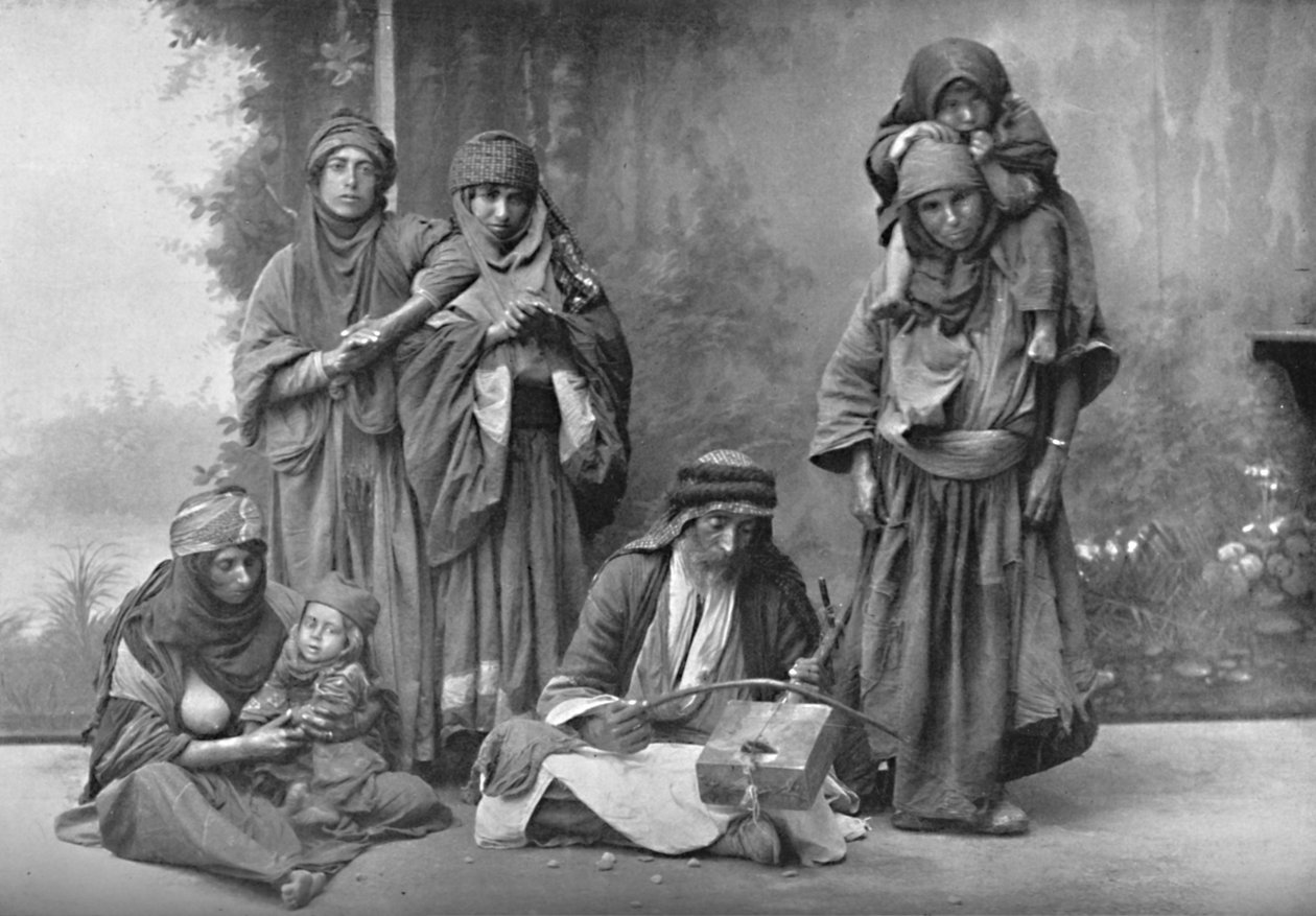 En beduinmusiker och hans publik, 1902 av Unbekannt