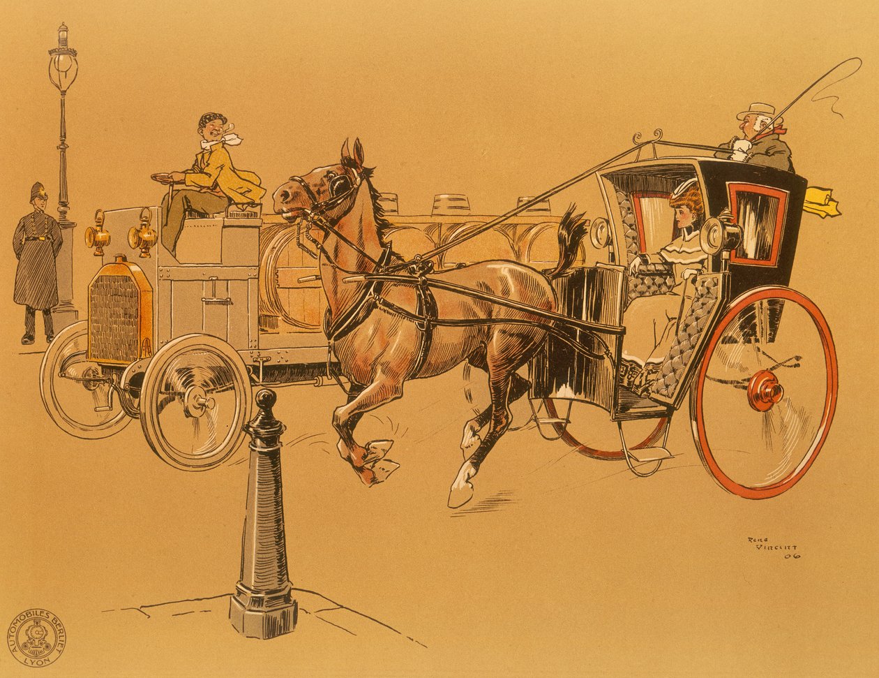 En Berliet-lastbil, 1906 av Unbekannt