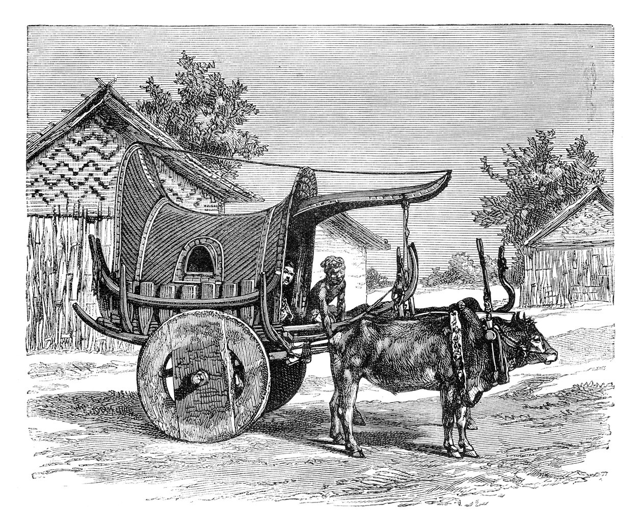 En burmesisk vagn, Burma Myanmar, 1895 av Unbekannt
