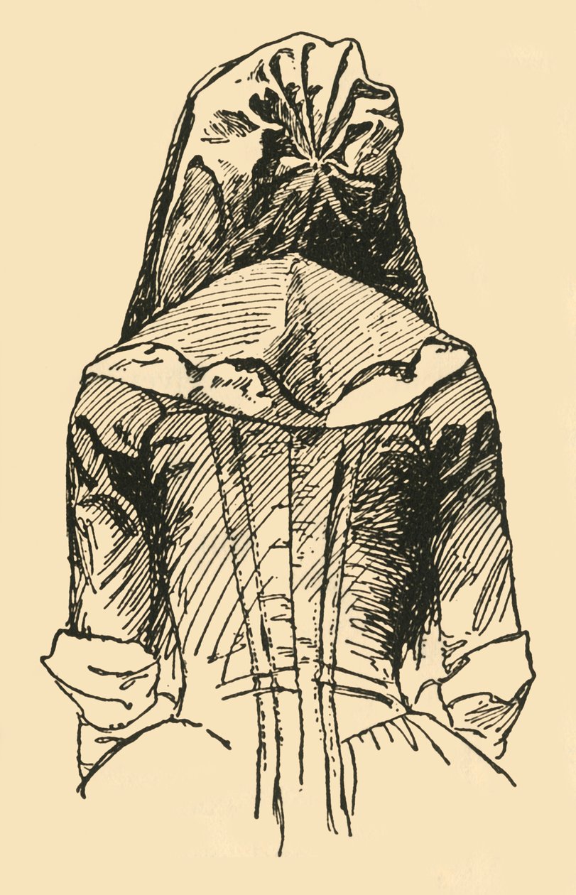 A Camlet Hood, hämtad från ett originalplagg, c1702, 1937. av Unbekannt