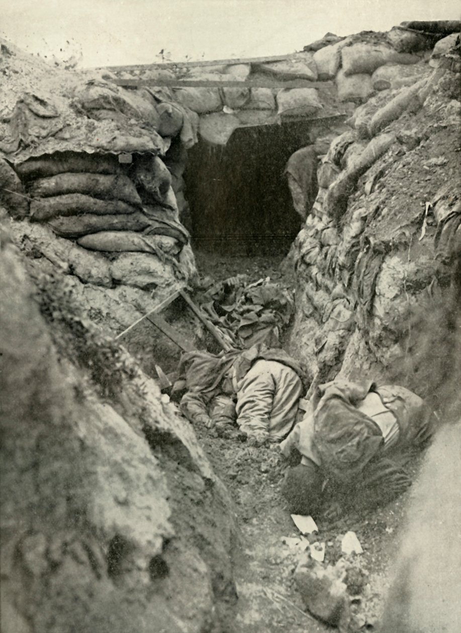 Ett tillfångat tyskt skyttegrav, 1919. av Unbekannt