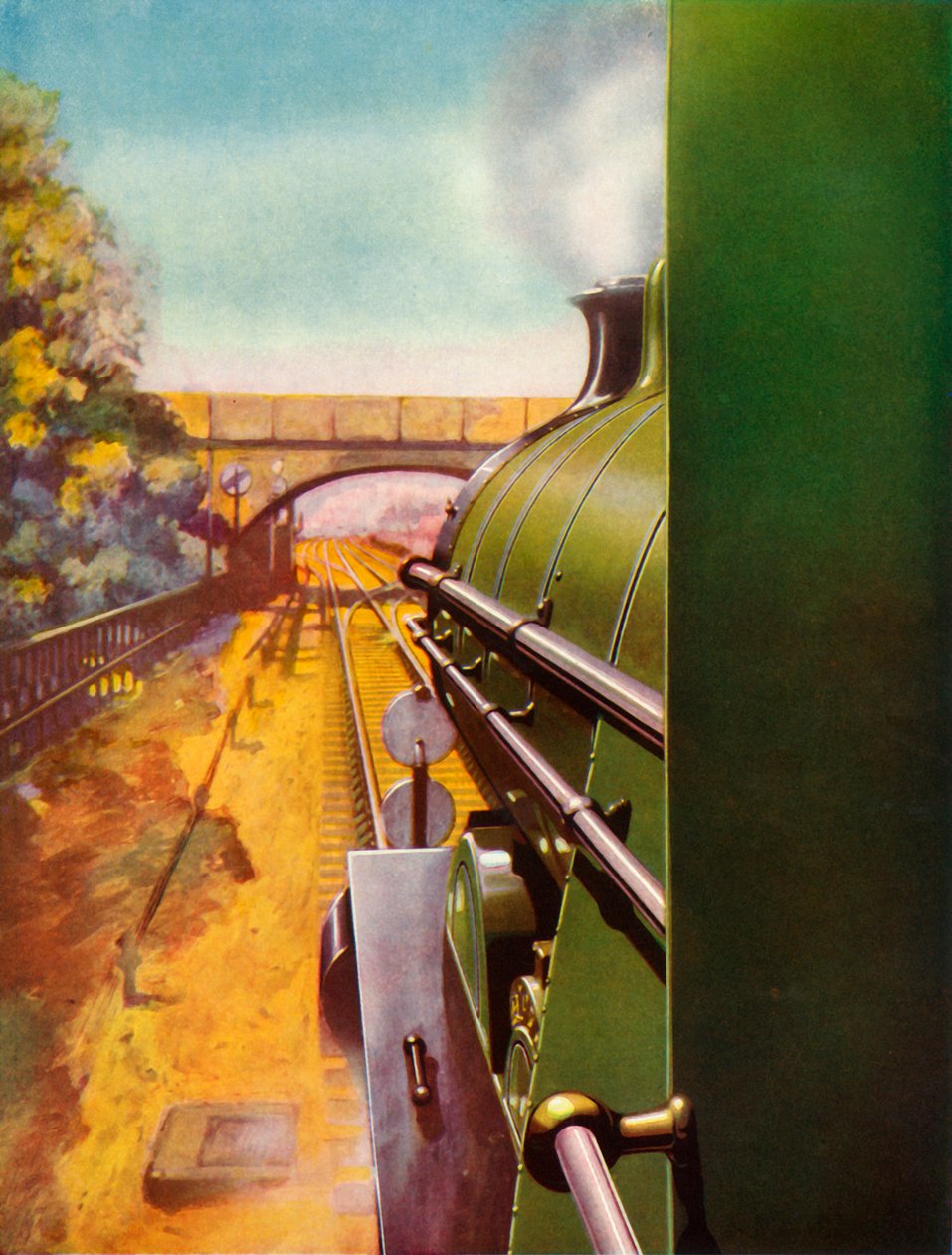 A Clear Road från hytten på ett Southern Railway Atlantic lokomotiv, 1935. av Unbekannt