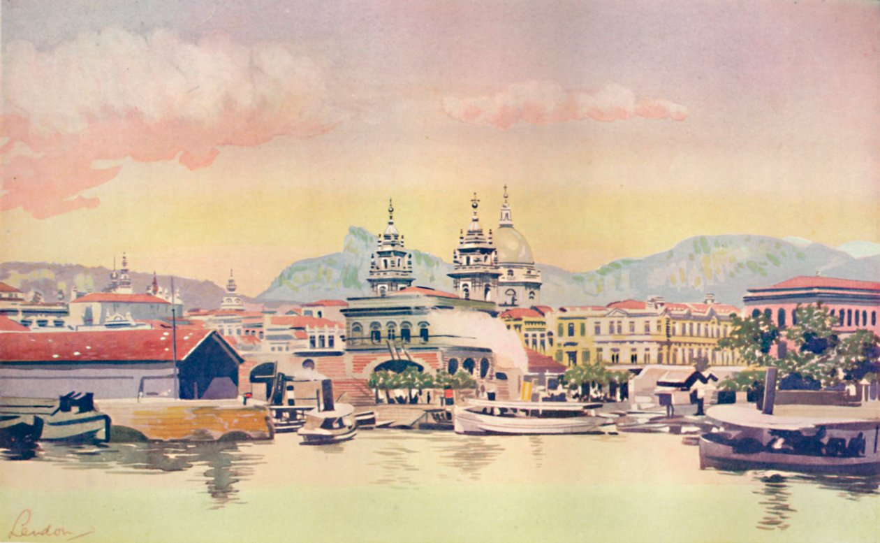 Ett hörn av Rio Customs Wharf, 1914 av Unbekannt