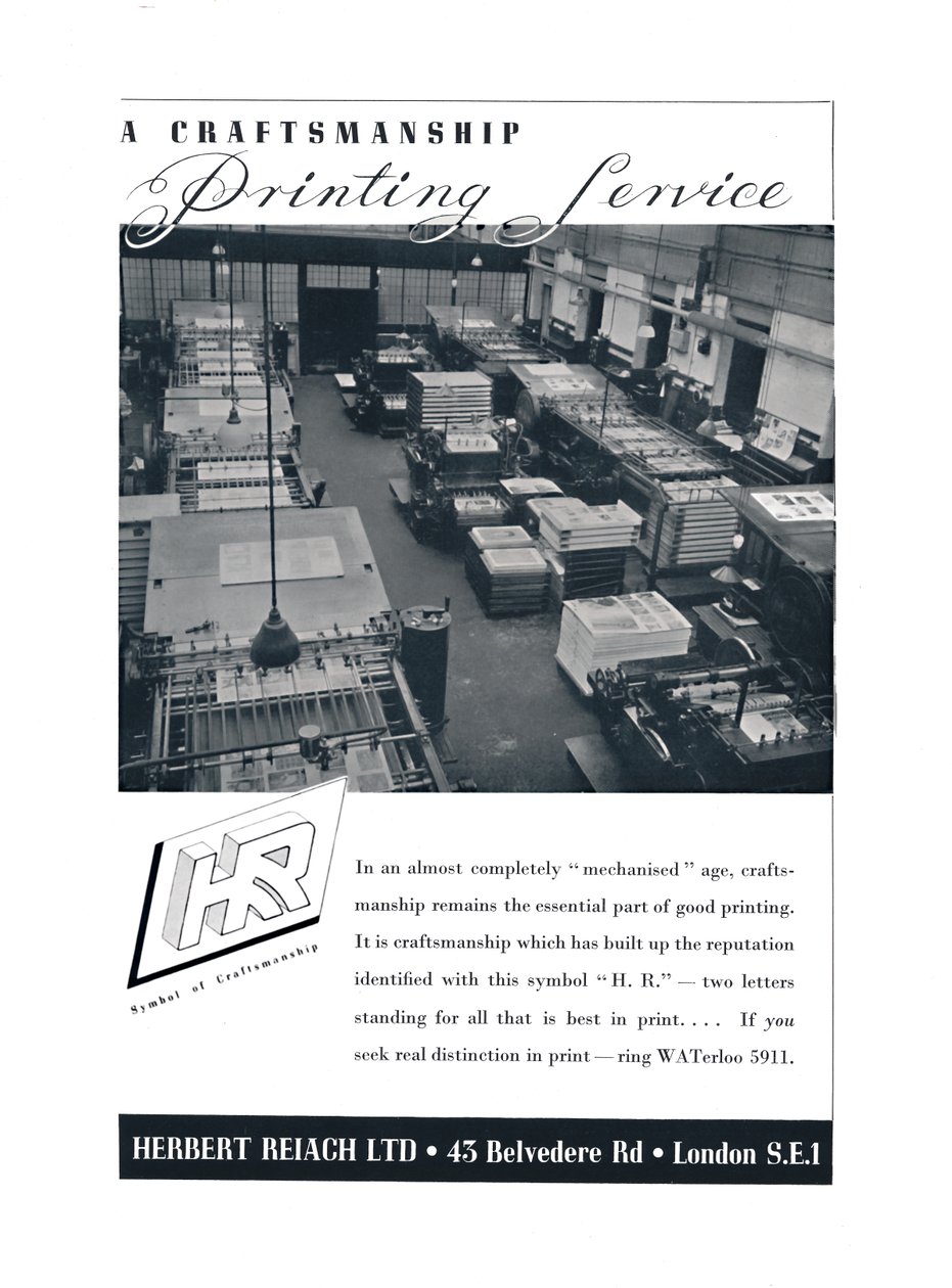 En hantverksutskriftstjänst - Herbert Reiach Ltd, 1939 av Unbekannt