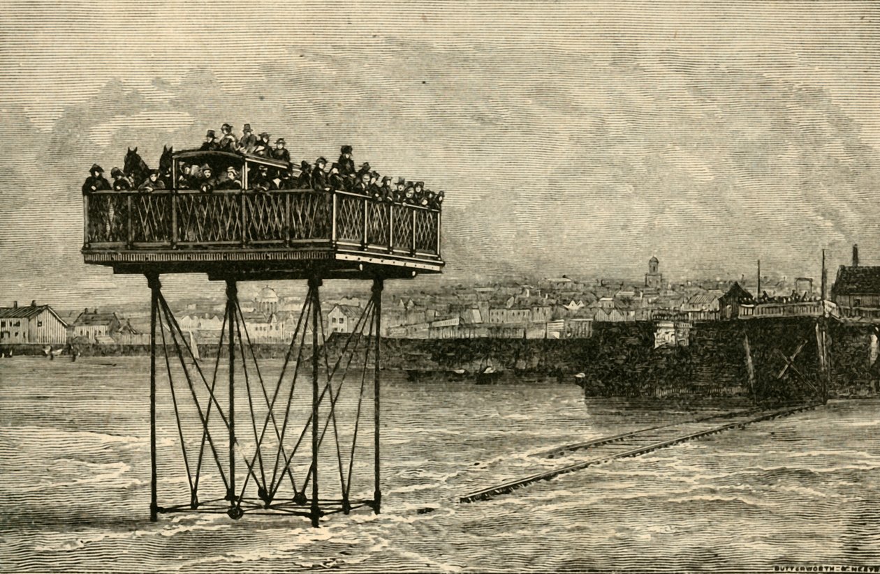 En nyfiken rullande bro, 1882. av Unbekannt