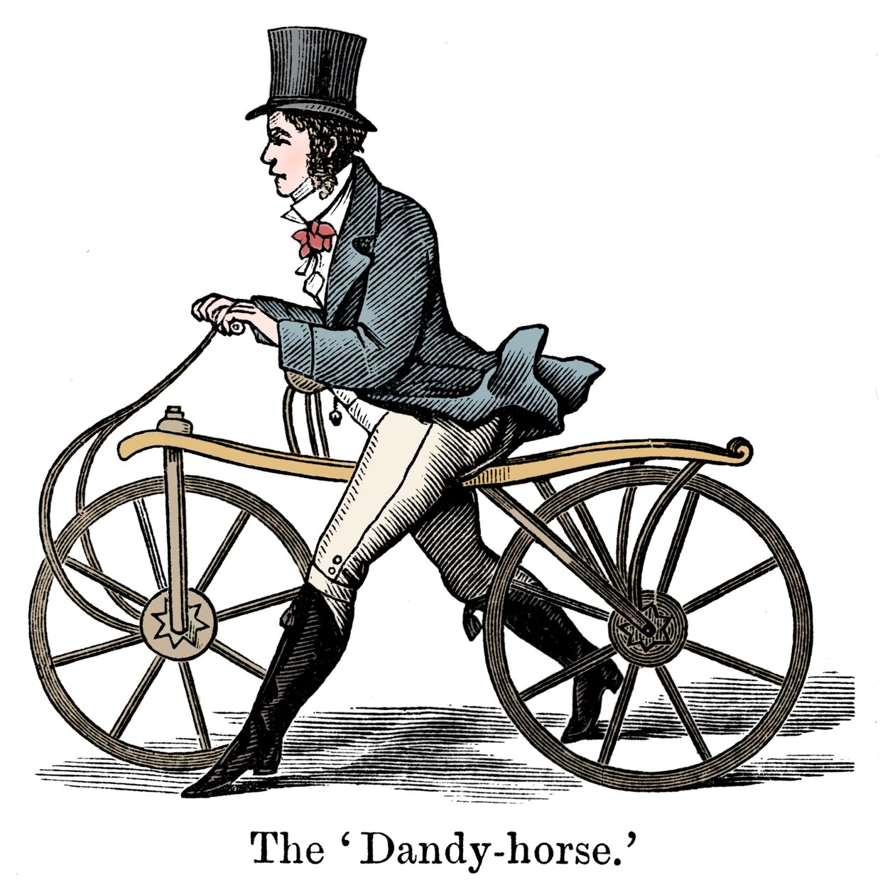 En Dandy-Horse eller Draisienne av typen fashionable c1820 av Unbekannt