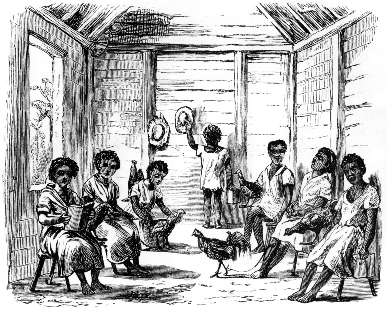 En dominikansk skola, Santo Domingo, 1873 av Unbekannt