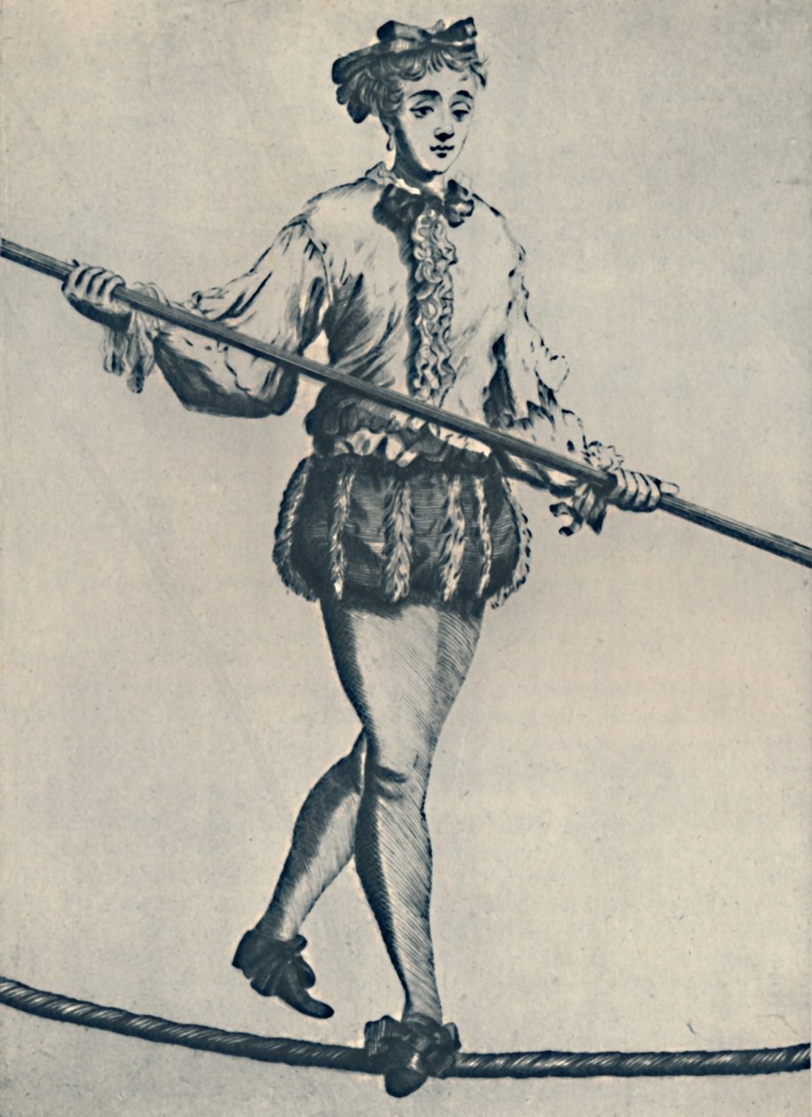 En berömd tight-rope Walker från det sjuttonde århundradet, 1942 av Unbekannt