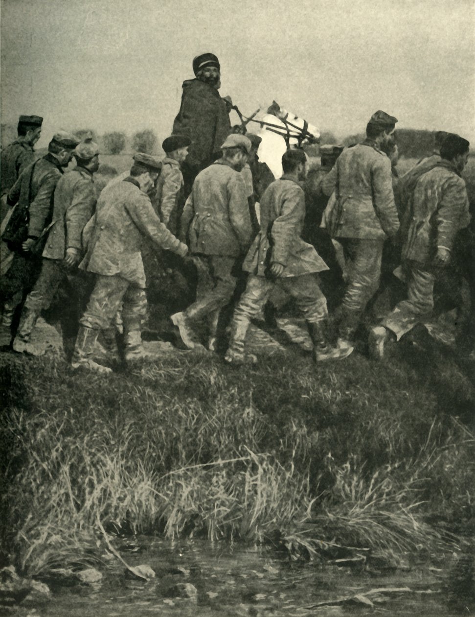 En fransk nordafrikansk soldat med fångar eller krig, första världskriget, 1914, c1920. av Unbekannt