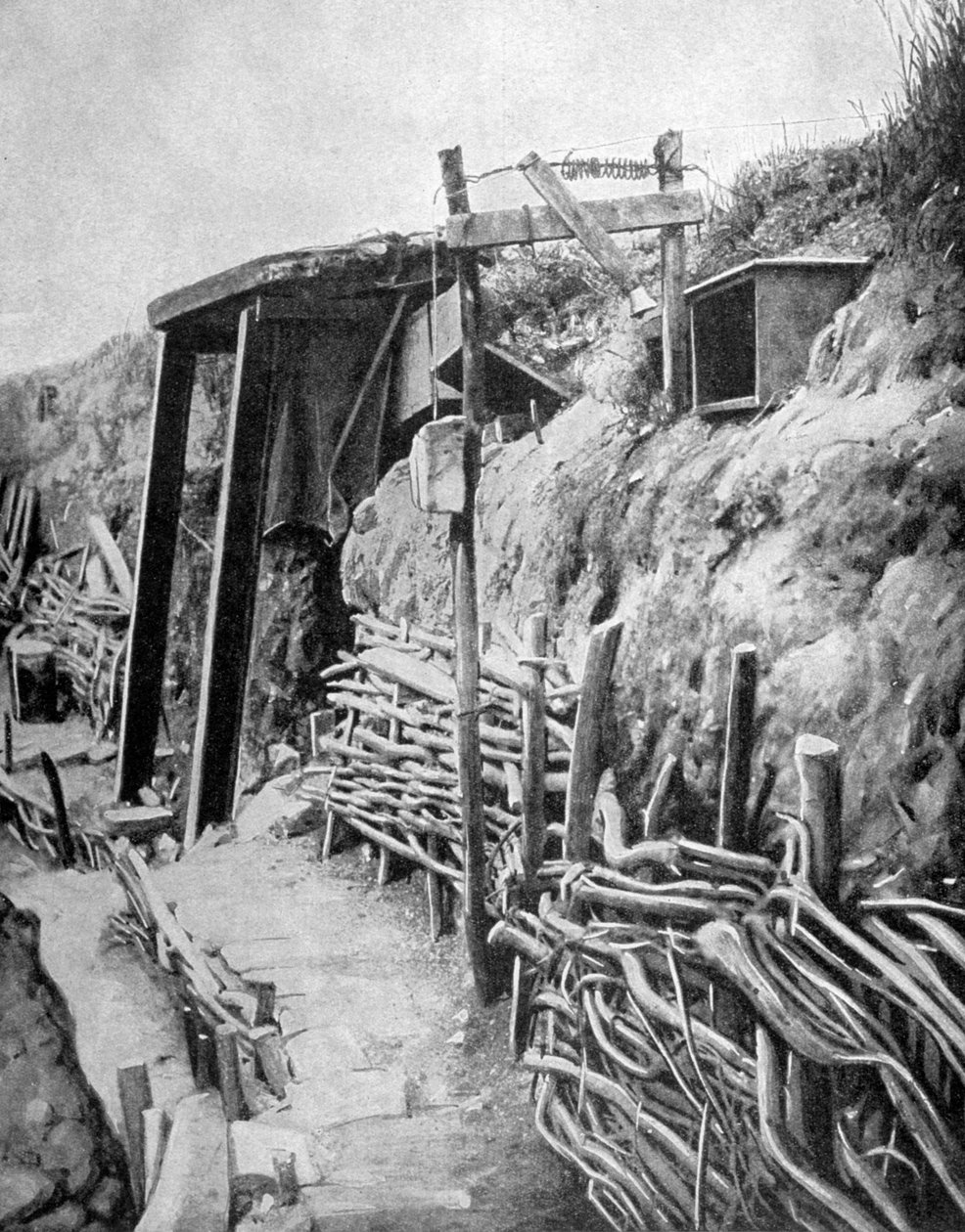 Ett franskt skyttegrav, första världskriget, 1915 av Unbekannt