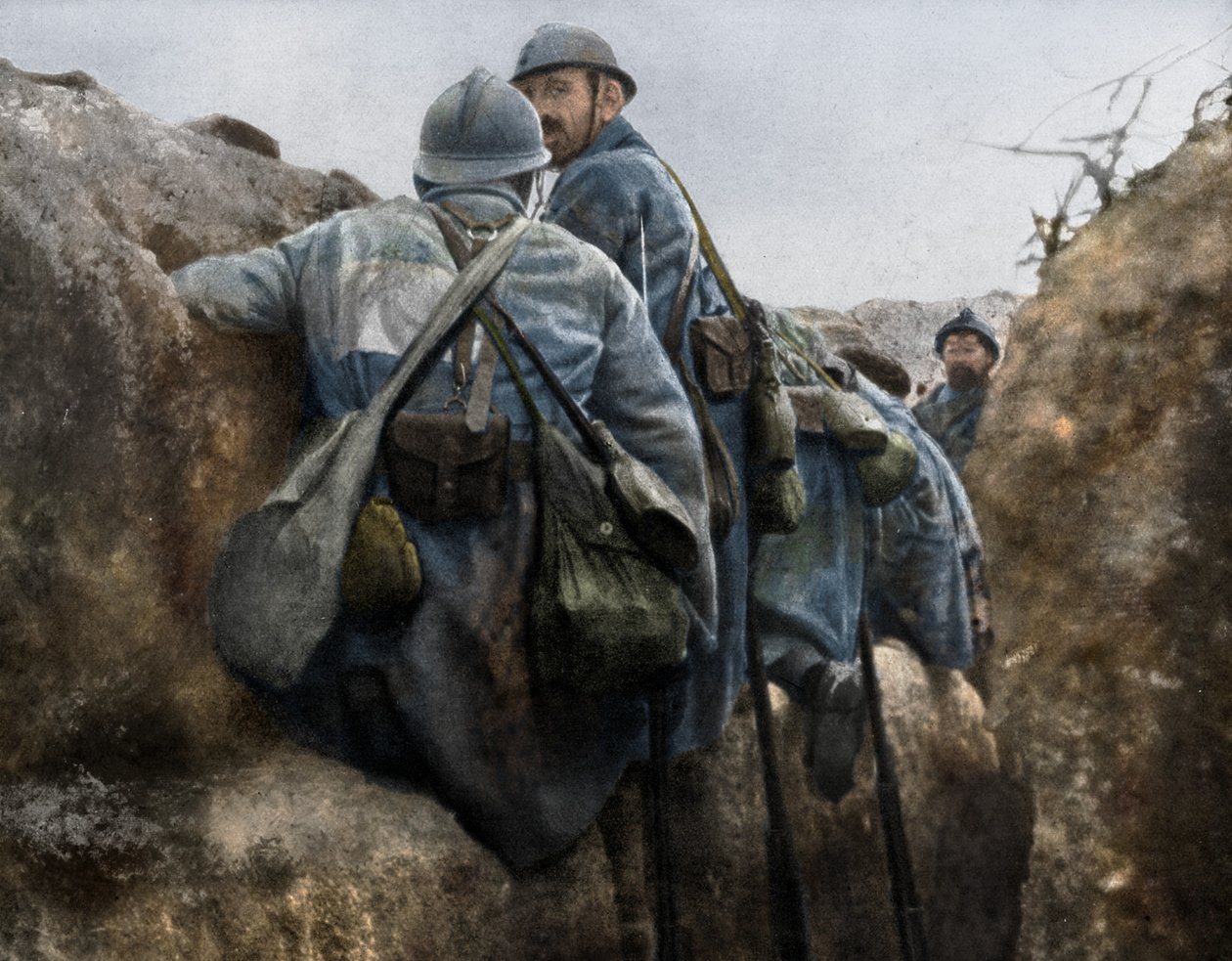 Ett franskt skyttegrav före en attack, 2:a slaget vid Champagne, Frankrike, 25 september 1915 av Unbekannt