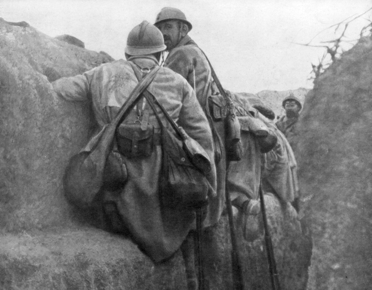 Ett franskt skyttegrav före en attack, 2:a slaget vid Champagne, Frankrike, 25 september 1915 av Unbekannt
