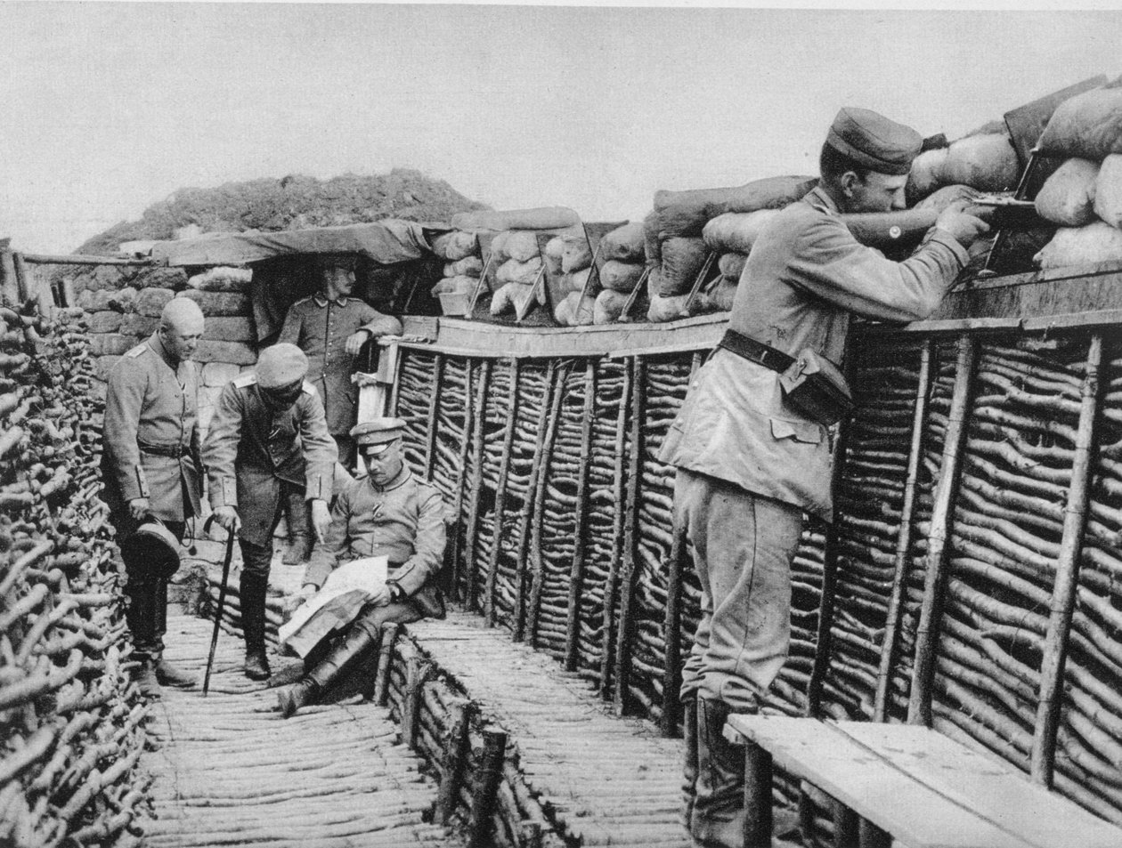 Ett tyskt skyttegrav, första världskriget, 1915 av Unbekannt